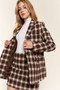 And The Why Full Size Plaid Brushed One Button Blazer