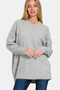 Zenana High-Low Hem Drop Shoulder Sweater