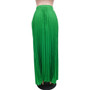 Women'S Solid Color High Waist Pleated Maxi Skirt