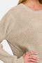 Zenana High Low Long Sleeve Waffle Sweater