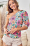 BiBi Floral Puff Sleeve One Shoulder Top