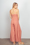 VERY J Sleeveless Ruched Wide Leg Jumpsuit