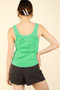 VERY J Washed Ribbed Tank with Placket Detail