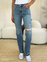 Judy Blue Full Size Mid Rise Destroyed Hem Distressed Jeans