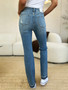 Judy Blue Full Size Mid Rise Destroyed Hem Distressed Jeans