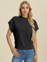Double Take Full Size Mock Neck Short Sleeve Sweater