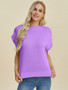 Double Take Full Size Mock Neck Short Sleeve Sweater