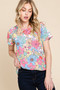 BOMBOM Floral Short Sleeve T-Shirt