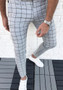 Men's Winter Check Casual Pencil Pants