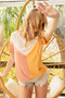 BiBi Round Neck Color Block Short Sleeve T-Shirt