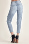 RISEN Distressed Slim Cropped Jeans