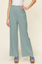 Double Take Full Size Texture Smocked Waist Wide Leg Pants