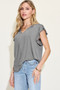 Basic Bae Full Size Bamboo Notched Ruffled Short Sleeve T-Shirt