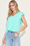 Basic Bae Full Size Bamboo Notched Ruffled Short Sleeve T-Shirt