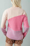VERY J Color Block Long Sleeve Sweater