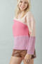 VERY J Color Block Long Sleeve Sweater
