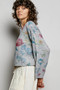 POL Floral Print Button-Down Knit Cardigan