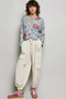 POL Floral Print Button-Down Knit Cardigan