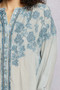 POL Floral Embroidered Button Down Long Sleeve Shirt