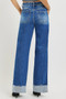 RISEN High Rise Wide Leg Jeans With Cuffed Hem