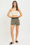 RISEN High Rise Leopard Shorts with Contrast Waistband