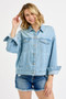 RISEN Washed Dropped Shoulder Denim Jacket