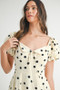 MABLE Polka Dot Puff Sleeve Midi Dress