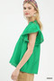 Umgee Flutter Sleeve Relaxed Top with Trim Detail
