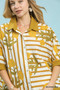 Umgee Mix Floral Stripe Button Down Top