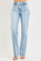 RISEN Tummy Control High Rise Straight Pin Tuck Jeans