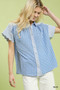 Umgee Mixed Gingham Short Sleeve Shirt