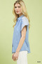 Umgee Mixed Gingham Short Sleeve Shirt