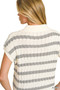 Zenana Textured Stripe Collared Sweater Vest