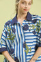 Umgee Mix Floral Stripe Button Down Top