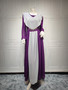 Muslim chiffon Contrast Long sleeve mesh Long Gown