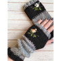 Women Fall Winter Warm Patchwork Embroidered Gloves