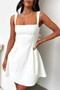 Solid Sleeveless Fit Wide Strap A Line Dress