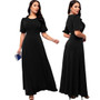 Sexy Fashion Solid Round Neck Short Sleeve Women'S Maxi Dress