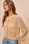 SO ME Open Knitted Button Down Cardigan Sweater Top