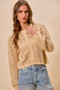 SO ME Open Knitted Button Down Cardigan Sweater Top