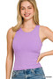 Zenana Racer Back Rib Tank Top with Removable Pads
