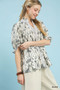 Umgee Mixed Print Button Front Top