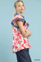 Umgee Floral Split Neck Top