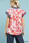 Umgee Floral Split Neck Top