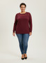 Burgundy Shimmer Detail Knit Tunic Top​