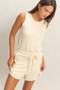 Drawstring Waist Sleeveless Romper​