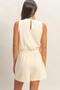 Drawstring Waist Sleeveless Romper​