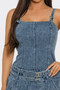 Belted Denim Mini Romper Dress
