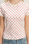 Polka Dot Short Sleeve Crew Neck Top​