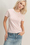 Polka Dot Short Sleeve Crew Neck Top​